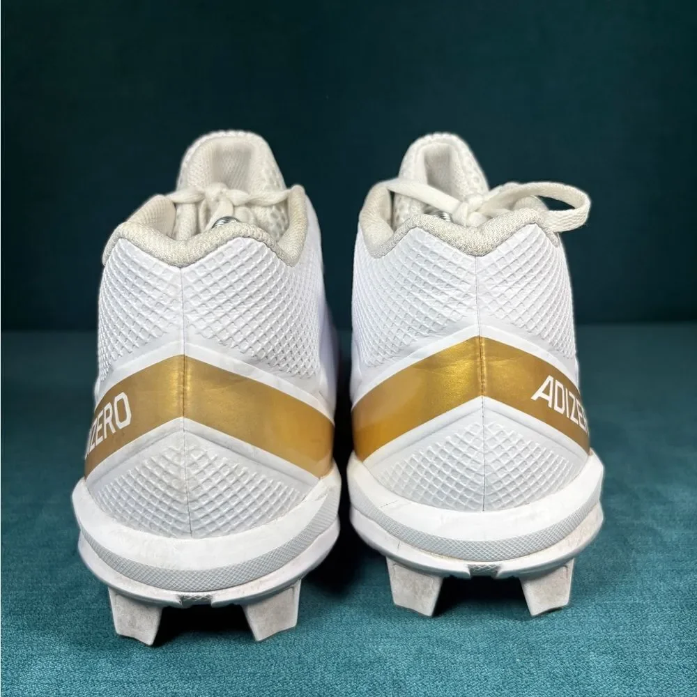 Size 10.5 - Men’s Adidas Adizero Impact2 white/gold cleats